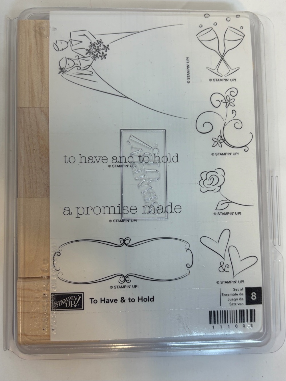 Stampin' Up! “To Have & to Hold” Wedding Unmounted Rubber Stamp Set - NEW